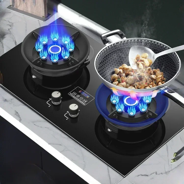 

Gas Stove Double Stove Household Natural Gas Internet Celebrity Clamshell Magic Dish Stove Liquefied Gas Fierce Fire