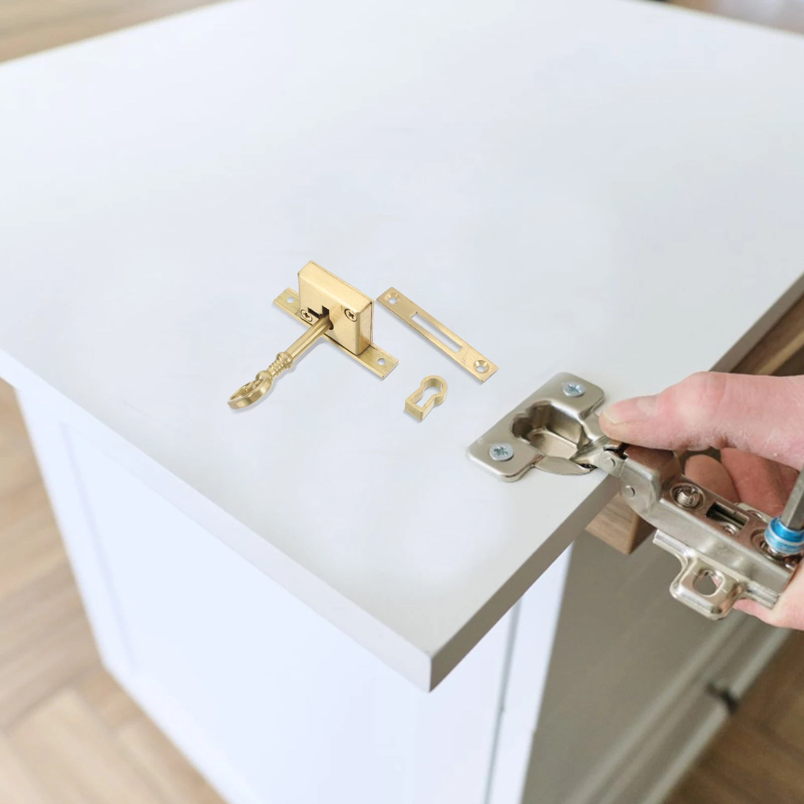 

Dresser Cabinet Door Lock with Key Electronic Locks Keys Closet Golden Desk for Drawers