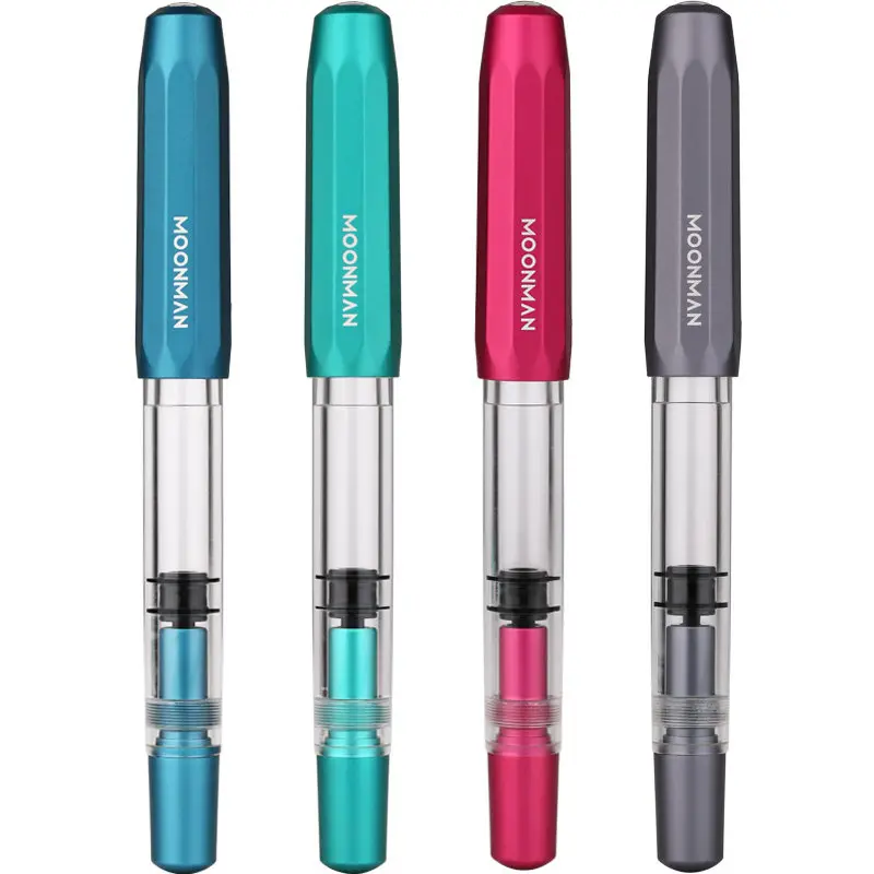 

MAJOHN T1 Metal & Acrylic Piston Fountain Pen Aluminum Alloy Large-Capacity Ink EF/F/M Writing Stationery Office School Supplies