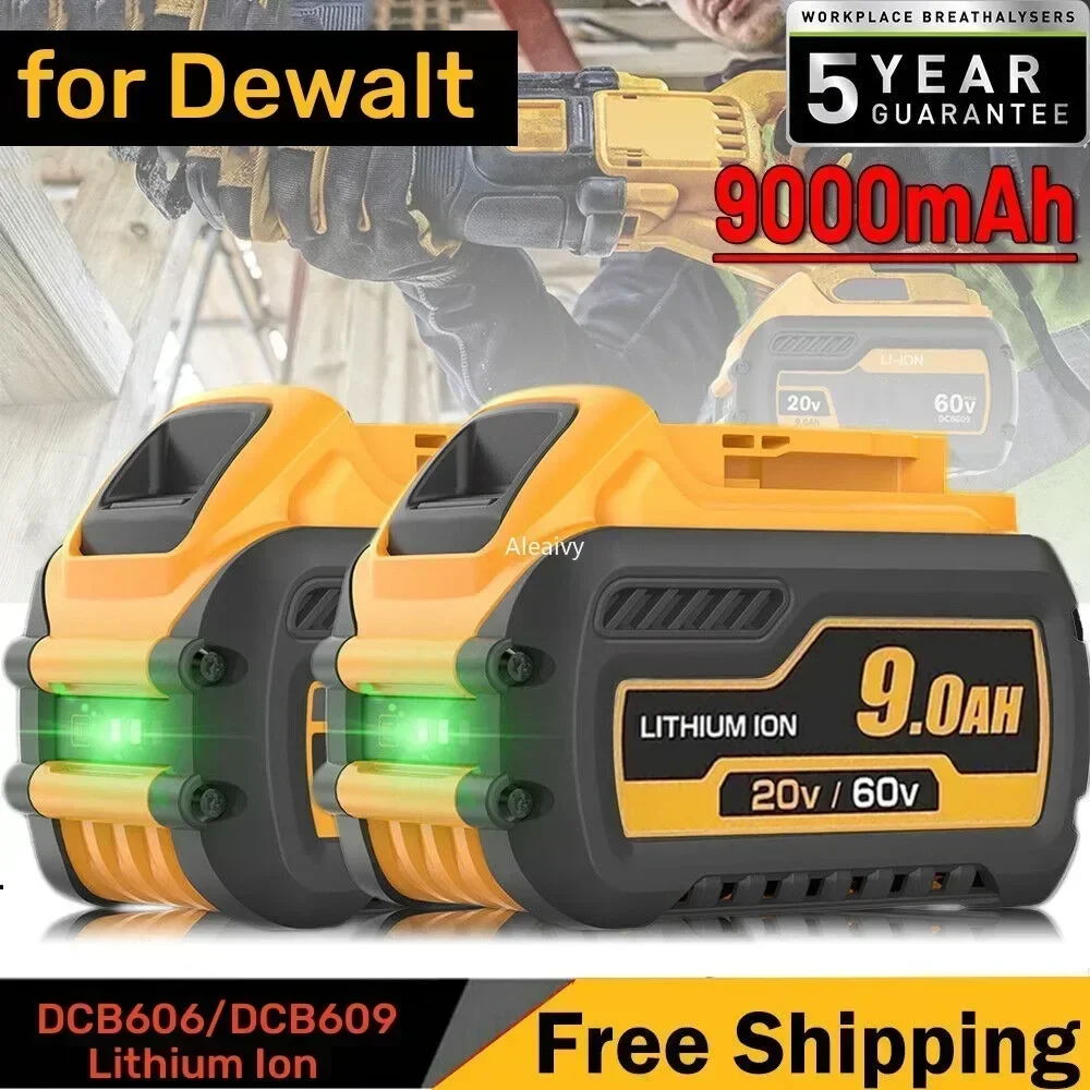 Para DEWALT 20V/60V MAX compatible DCB609 DCB547-XJ DCB200 DCB201 DCB609 DCB182, DCB204 Batería para flexvolt 60v batería máxima