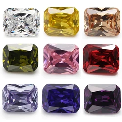 50pcs/20pcs4x6~10x12mm 5A Octangle Cut CZ Stone Various Color Cubic Zirconia Loose Synthetic Gems For Jewelry