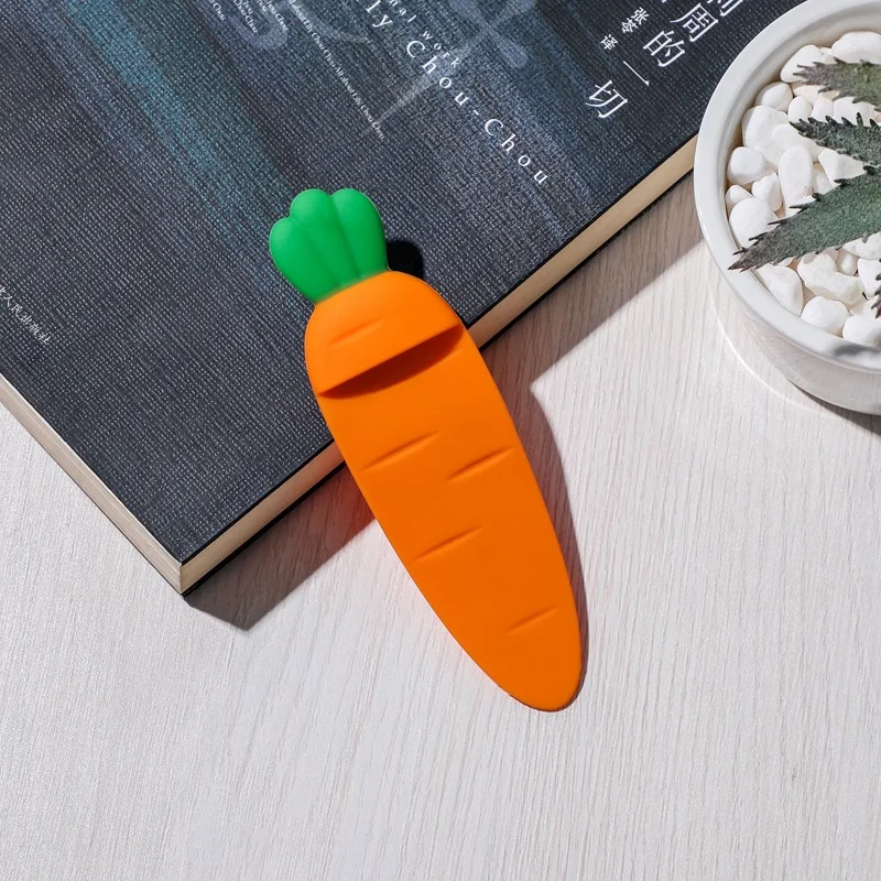 Creative Cute Silicone Carrot Bookmark Literary Cartoon Students Reading Bookmarks