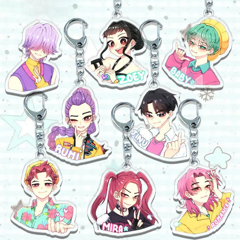 

Охотники на демонов Kpop аниме фигурка брелок Rumi Zoey Jinu брелок для ключей аксессуары украшения рюкзак кулон подвески подарки на день рождения