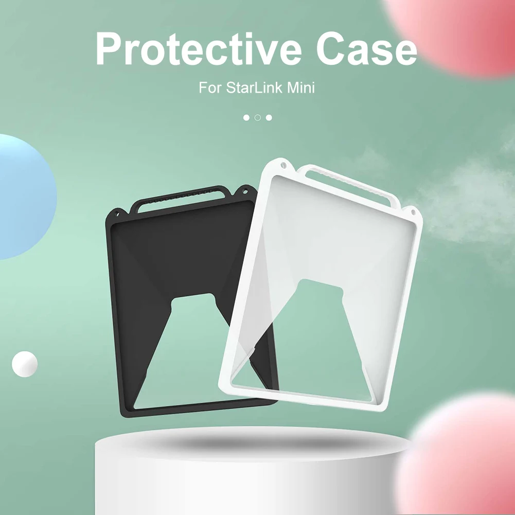 

For StarLink Mini Silicone Travel Portable Storage Box With Carabiner Outdoor Portable Case Full Coverage Protective Case