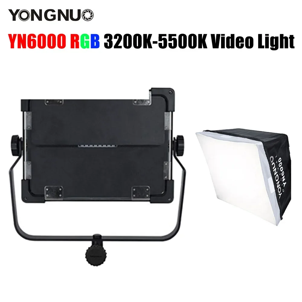 Yongnuo YN6000 LED Video Light Bi-color 3200-5600K Photography Lamp Large Light Board With Softbox For Studio Makeup Vlog