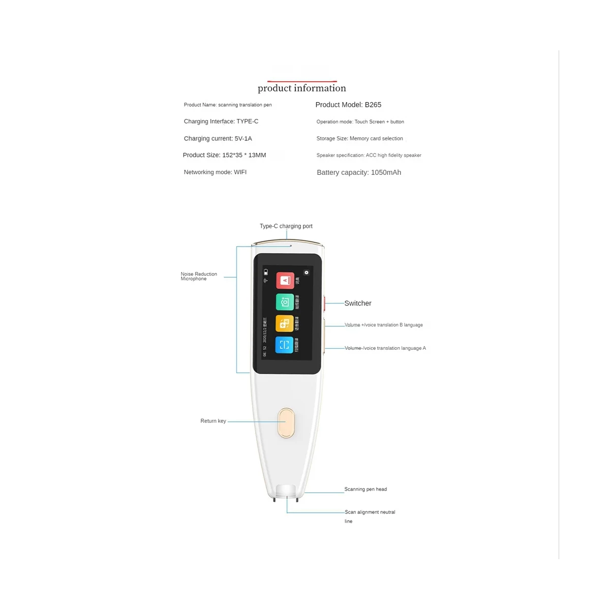 112 Languages Translation Pen Portable Scan Translation Pen Instant Text Scanning Reading Translator Device Reading Pen