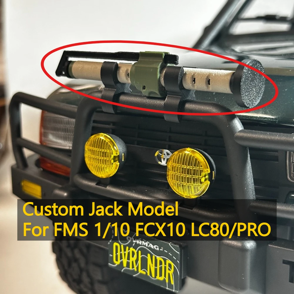 RC Crawler Simulation Upgrade Parts Custom Jack Model For FMS 1/10 FCX10 LC80/PRO  Multi‑Color Optional DIY Decor Mod Accessory