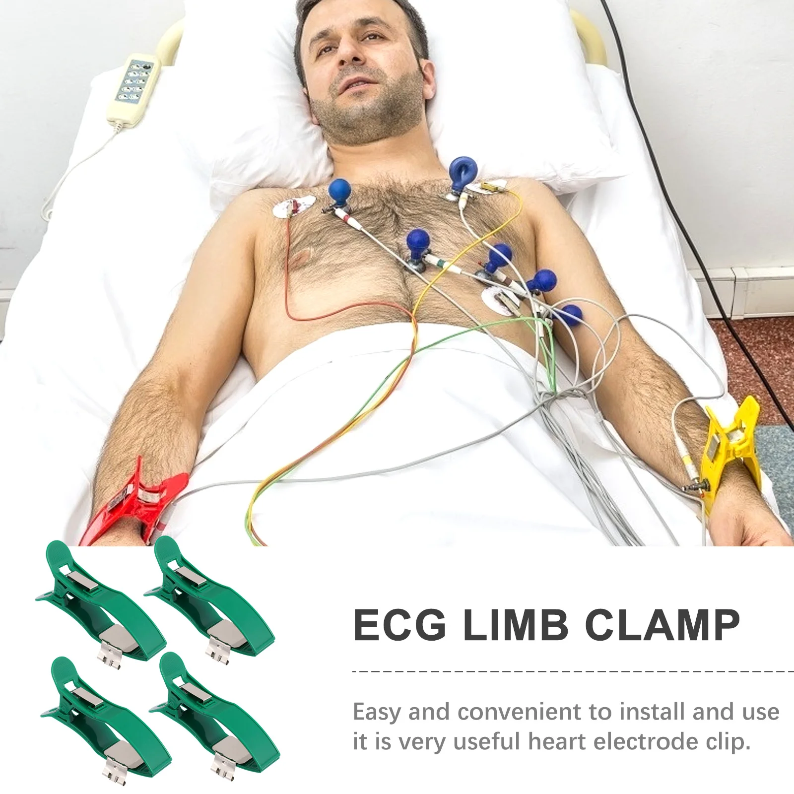 

4Pcs Heart Electrode Clips Corrosion-Resistant Dual-Purpose Ecg Limb Clips Metal Plastic Clamp Easy Install for Medical Use