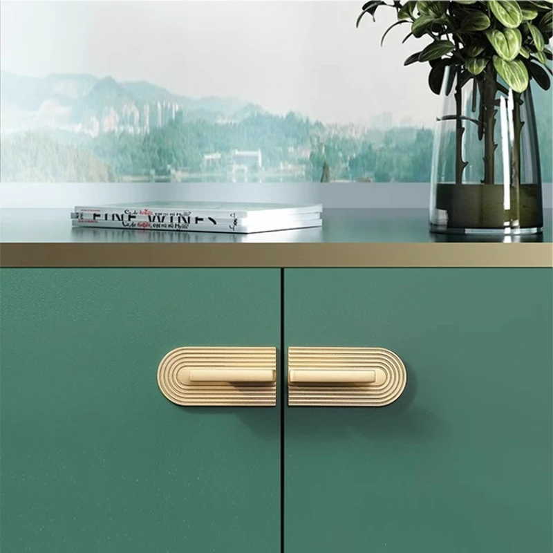 Modern Minimalist High - end Luxury Golden French - style Handles for Wardrobe Drawer and Shoe Cabinet Doors Sold in Pairs