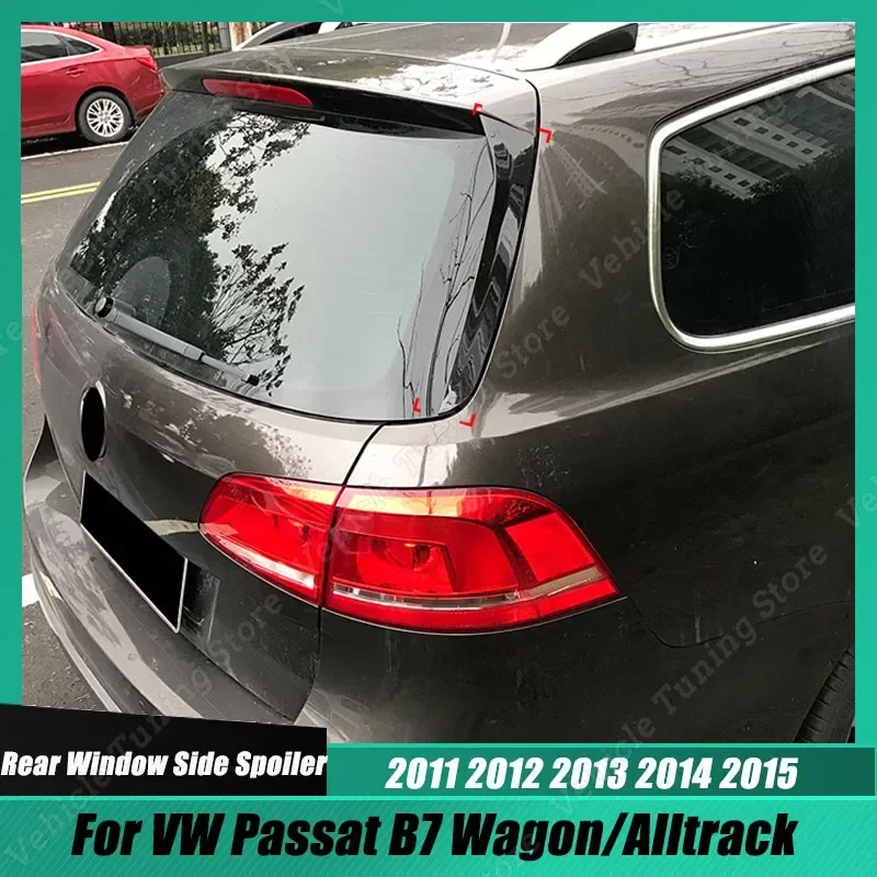 Rear Window Side Spoiler For VW Passat B7 Wagon/Alltrack 2011 2012 2013 2014 2015 Body Kit Gloss Black Tuning Splitter Exterior