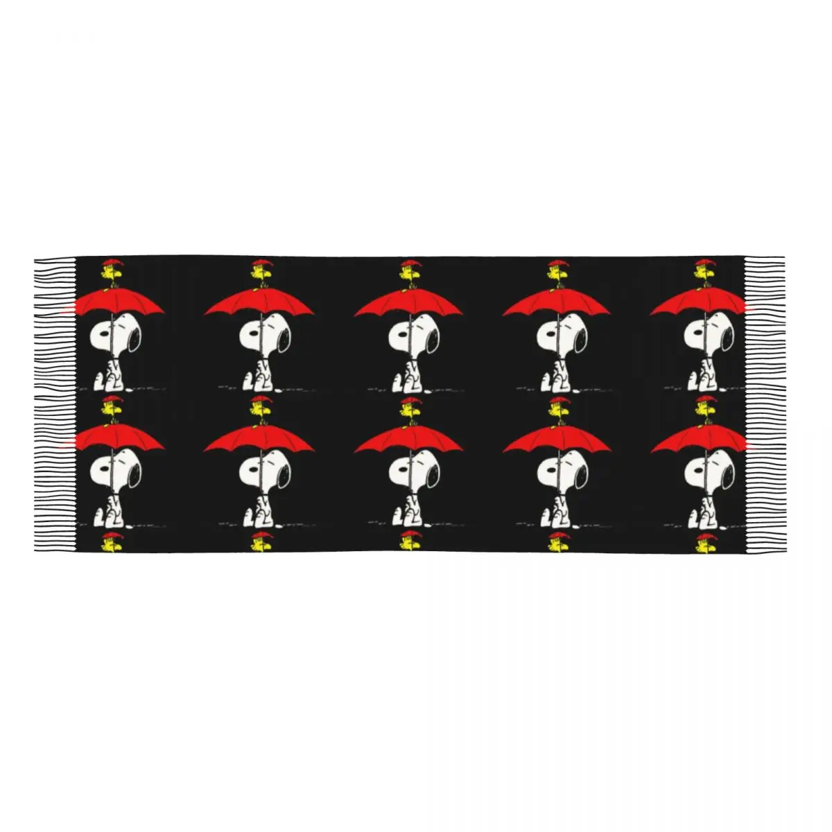 Custom Snoopys Dog Umbrella Tassel Scarf Women Soft Shawl Wrap Female Winter Fall Scarves