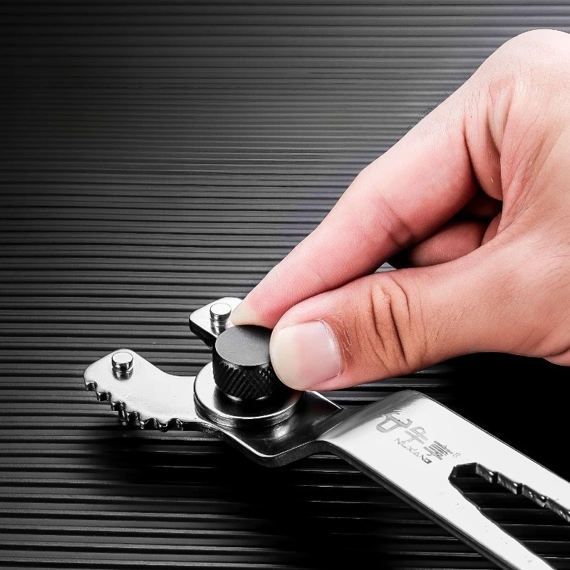 JUSTINLAU 1 Piece 12 in 1 Adjustable Angle Grinder Wrench Universal Spanner Key for Locking Nuts  Grinder Disc Change Tool
