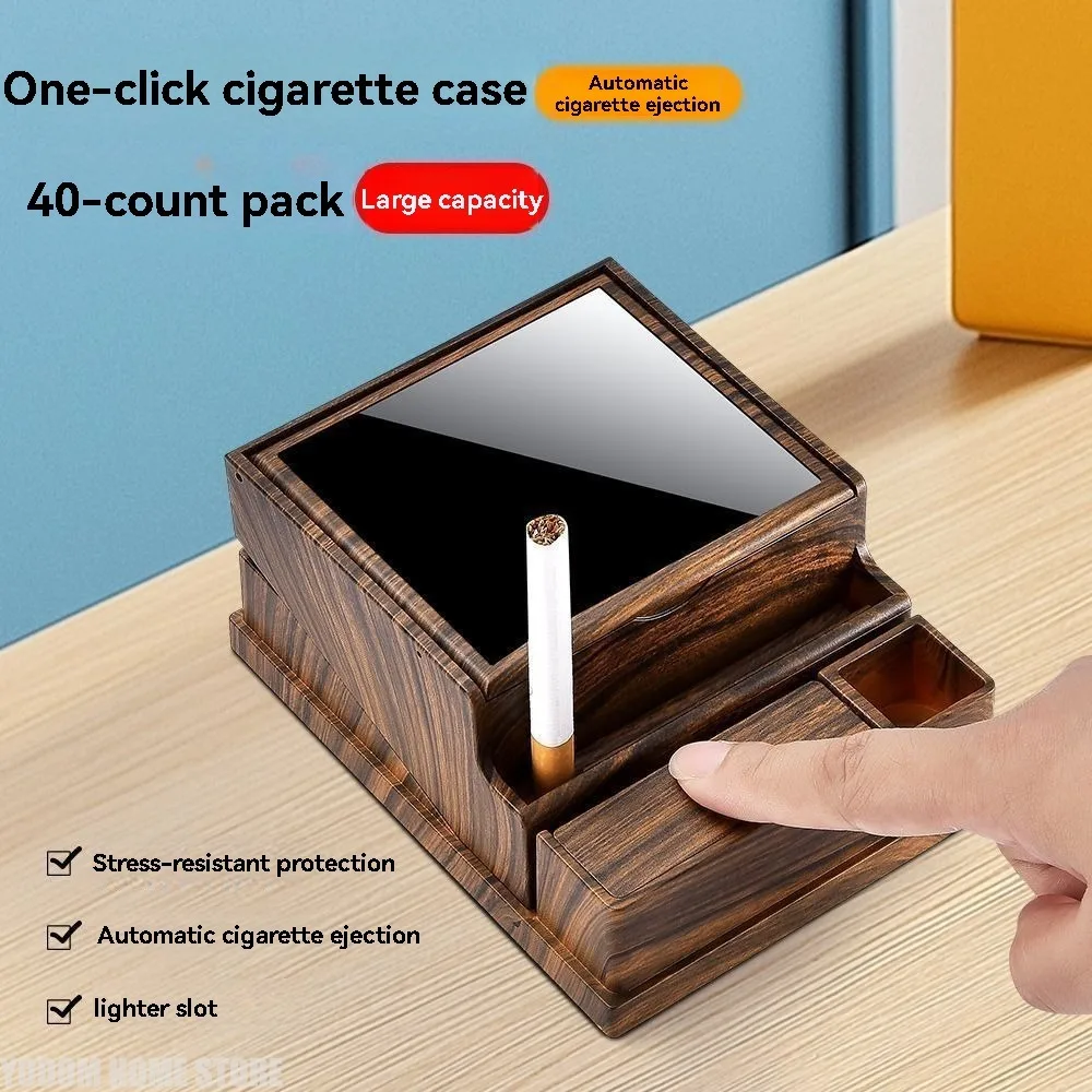 40-Cigarette (2 Packs) Pop-Up Cigarette Case, Large-Capacity Automatic Open Design, Desktop Storage Box for Daily Use