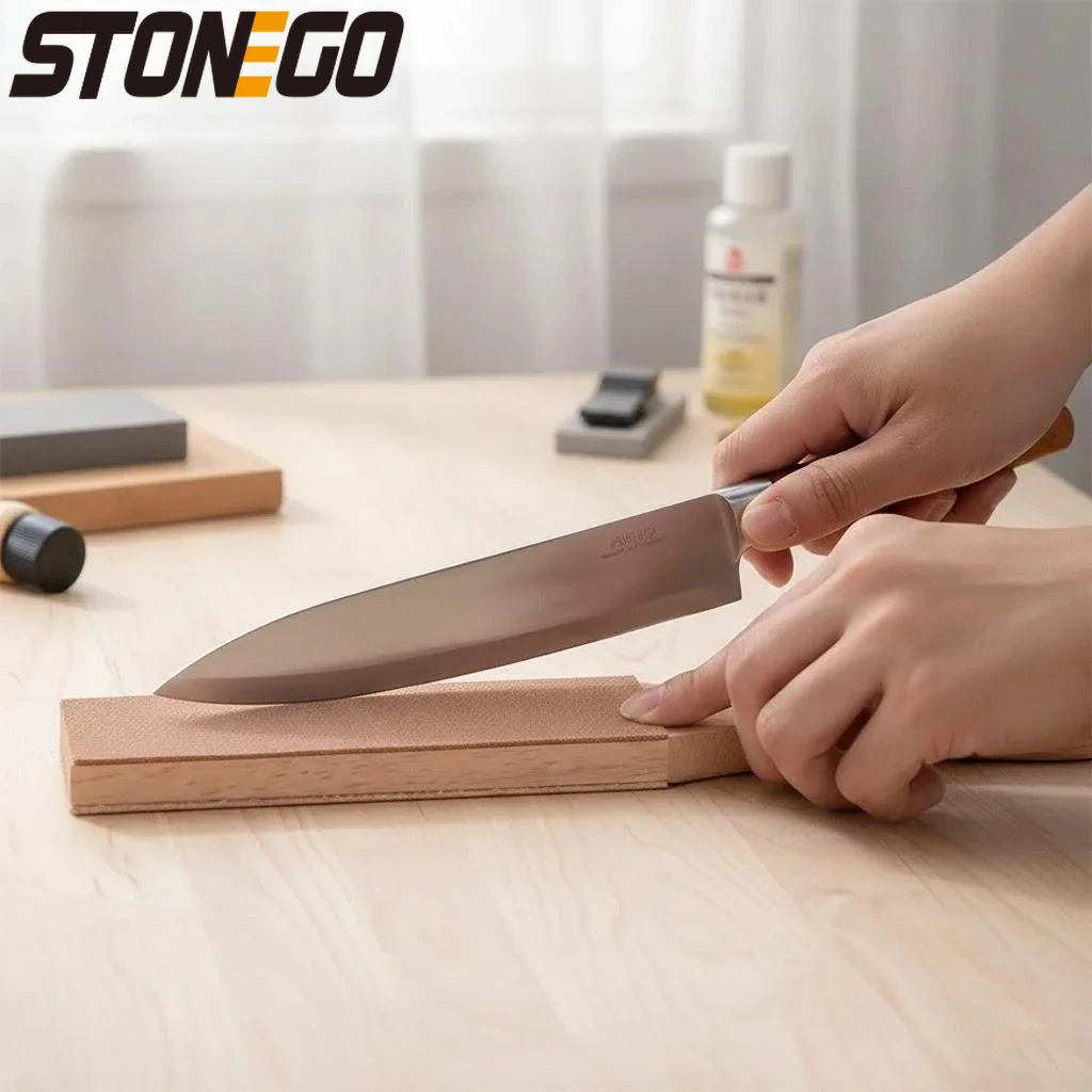 

Wood Handle Leather Polishing Machine Hand Shaver Double Sided Polishing Plate for Shaver Knife Home Use