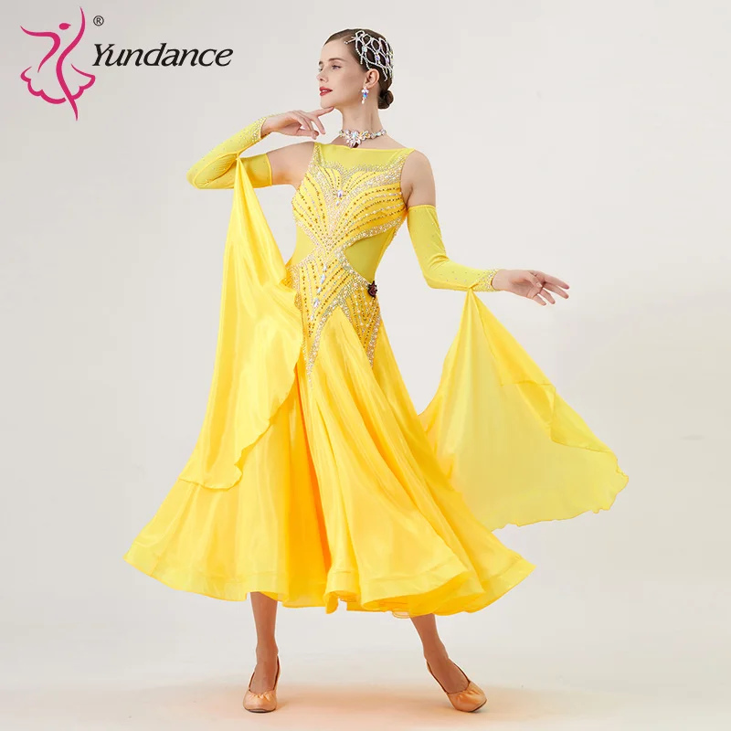 

B-22244 Custom New International Standard Ballroom Dance Dress High Quality Pearl Silk Ballroom Dance Dresses for Sale