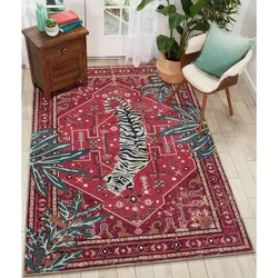 Bengal Tiger Rugs Summer Tropical Wine Red Boho Vintage Oriental Rug Carpet Bedroom Kitchen Dining Living Room Indoor Entryway