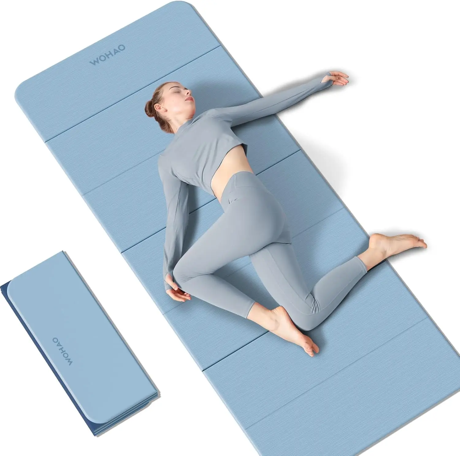 

7-Fold Yoga Mat 70"x24" 1/2 Inch Thick Non-Slip TPE Exercise Mat, Lightweight & Portable for Travel, Yoga, Home Gym