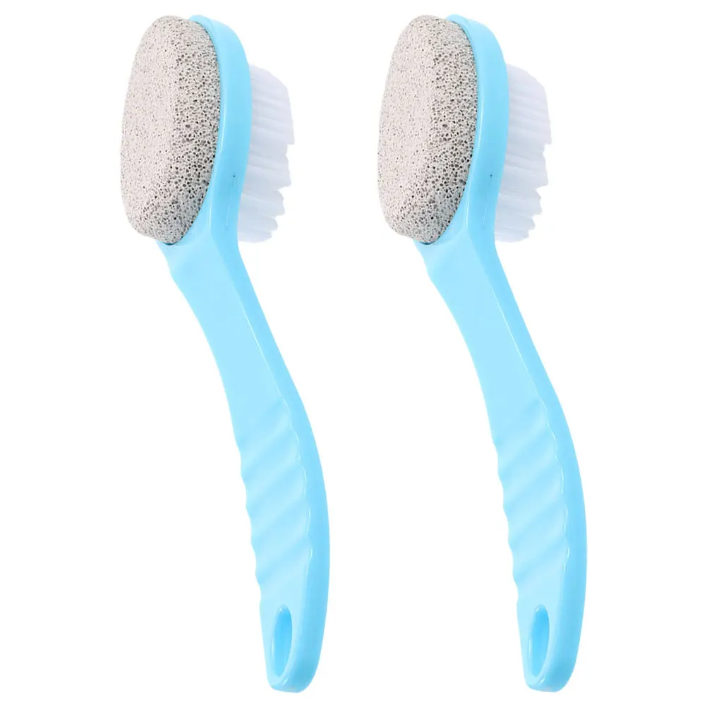 

2Pcs Dual Function Foot File for Calluses and Dead Skin Pumice Stone Side Brush Side Exfoliating Foot Care Scrubber for Smooth