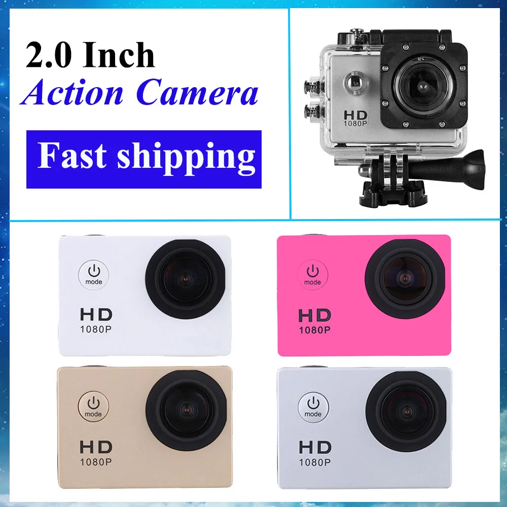 

2.0 Inch Action Camera Full HD 1080P Waterproof Underwater Sports Camera 500 Mega Go Out Helmet Video Recording DV Car Cam Pro