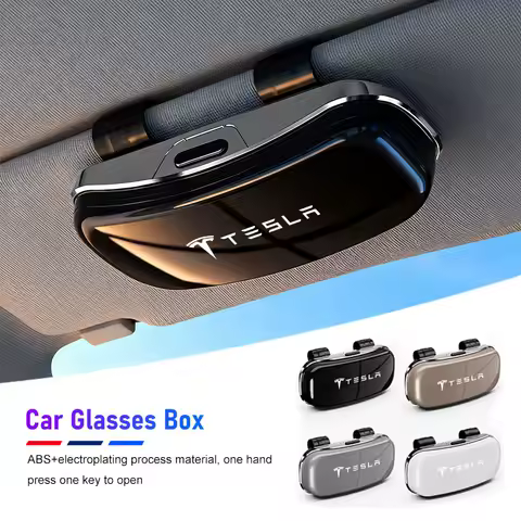 Car Glasses Case Shockproof Protective Sunglasses Storage Box For Tesla Model 3 Model S Model X Model Y Cybertruck Roadster