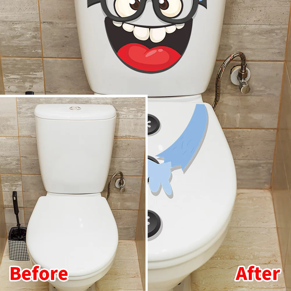 T197 # Creatieve Grappige Cartoon Wc Sticker Zelfklevende Muurstickers Voor Wc Badkamer Koelkast Toiletdeksel Stickers Waterdicht