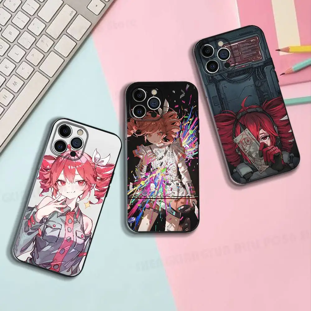 

Virtual Kasane Singer Teto Black Matte Phone Case For IPhone 17,16,15,14,13,12,13,12 Pro Max Plus XS Silicone Soft Back Cover