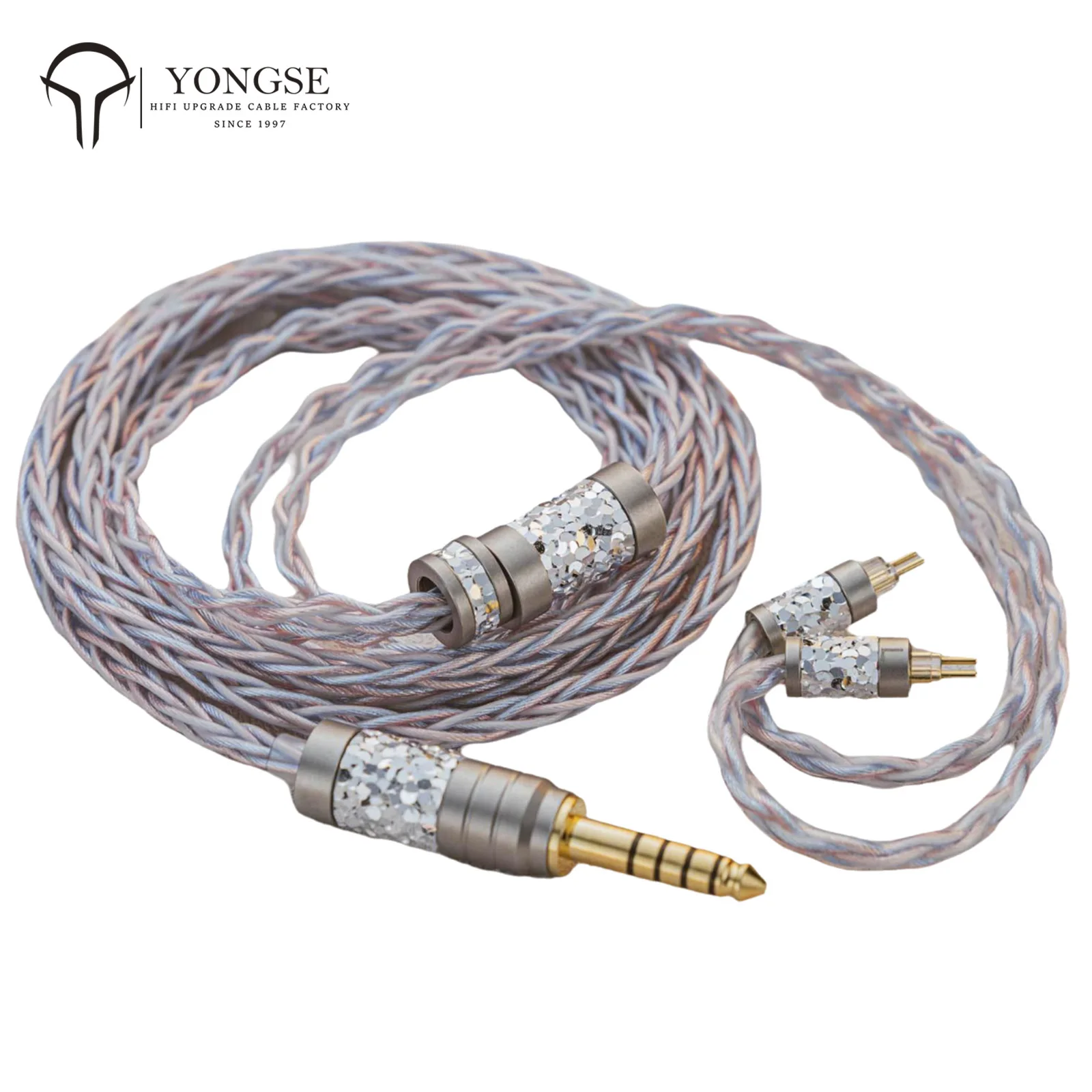 YONGSE Spark 8core 6N Litz Structure Hybrid Braid Furukawa Oxygen-Free Copper + Silver-plated Copper Earphone Upgrade Cable