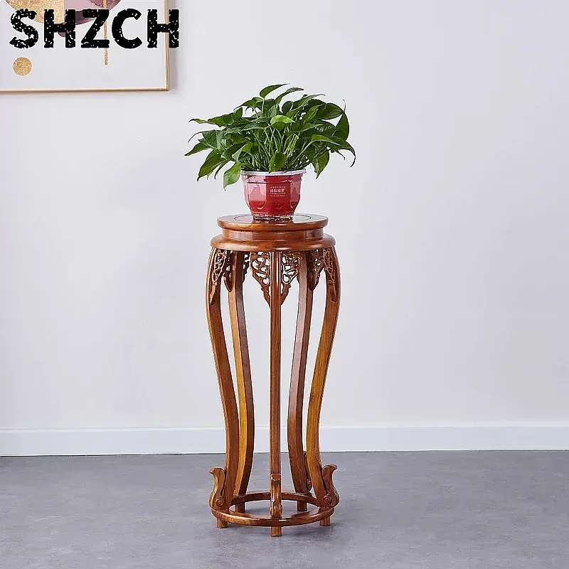 Living Room Solid Wood Plant Stand Multi-Layer Flower Pot Rack Antique Shelf