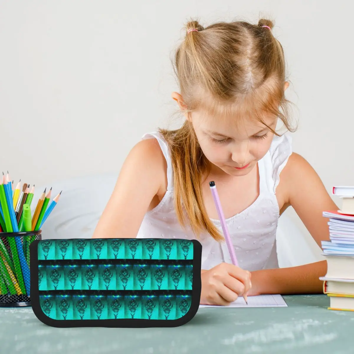 Video Game Geometry Dash Pencil Case for Students School Pen Box Pencil Bag Stationery Supplies Pen Holder Bag