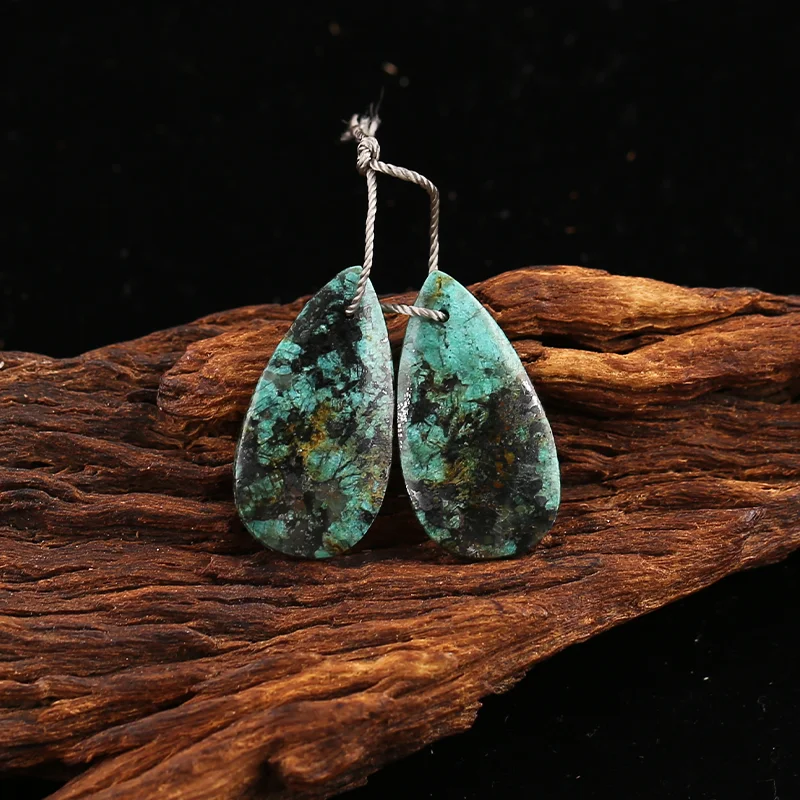 B&F African Turquoise  Earring Beads for Jewelry Making, Handmade Natural stones beads, Stones for jewelry Making Supplies