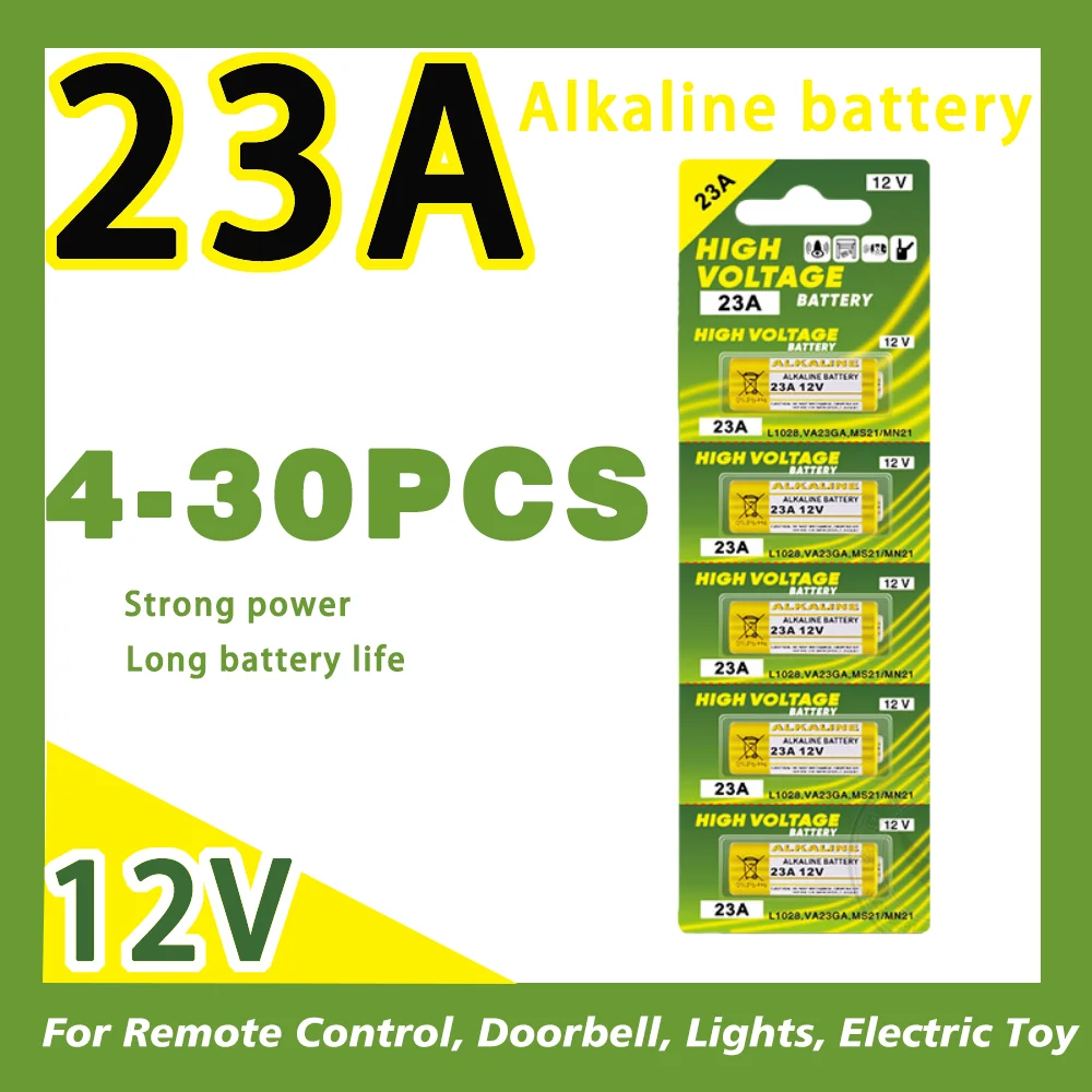 4-30PCS 12V Alkaline Battery 23A 23GA A23S E23A EL12 MN21 MS21 V23GA L1028 GP23A LRV08 for Remote Control Doorbell Toy Dry Cell