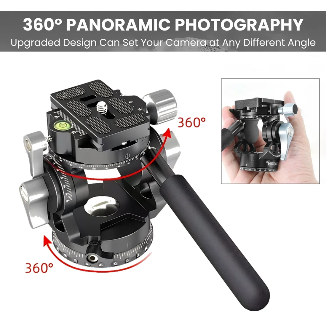 Dual Panoramic Tripod Head Hydraulic Oil Video Damping Head Used for Tripod Camera Bracket Mobile SLR Canon Nikon Sony Fujifilm