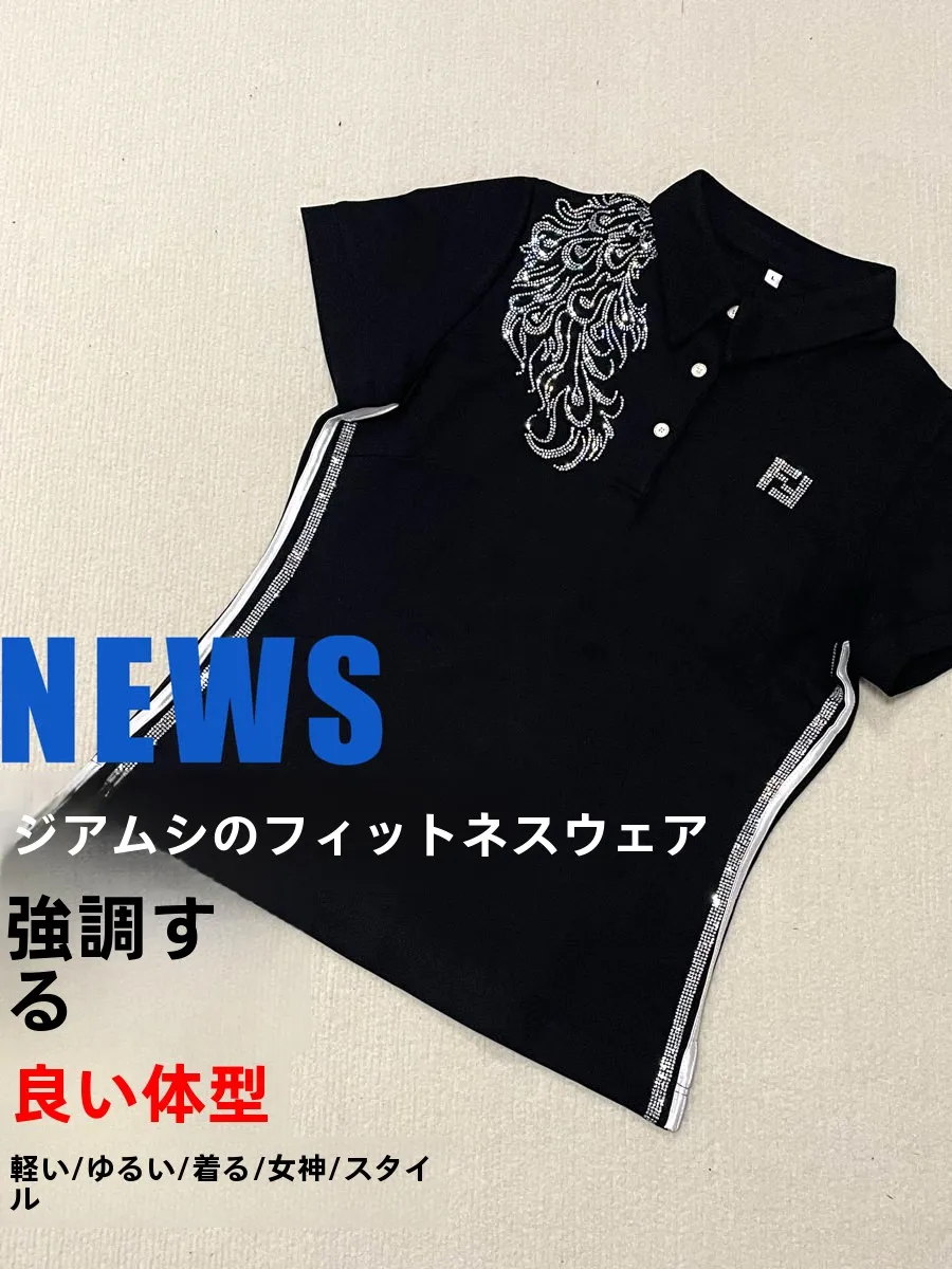 black-peacock-short-sleeve-top-roman-cotton-fitness-square-dance-shirt-women's-slim-fit-pure-cotton-performance-wear