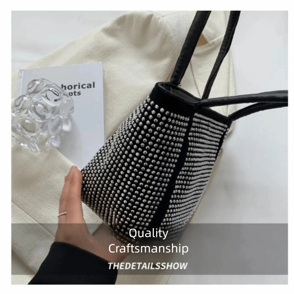 

Корейская сумка через плечо со стразами, сверкающая сумка-ведро из искусственной кожи, квадратная большая сумка с ромбовидным дизайном для женщин