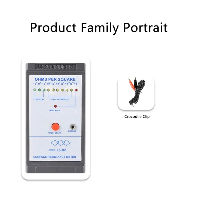 AF89-LS-385 Тестер поверхностного сопротивления светодиодного дисплея Антистатическое тестирование Индукционные омметры Тест сопротивления со светодиодным индикатором
