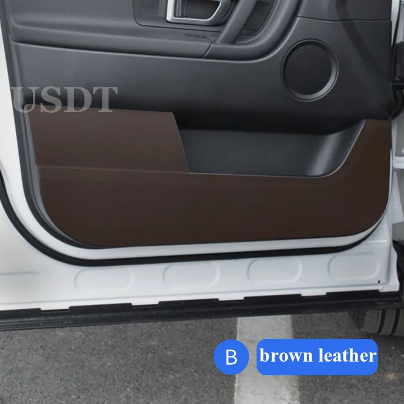 

4PCS For Land Rover Freelander Leather Carbon Fiber Sticker Door Anti Kick Mat Glove Box Cover Interior Accessories