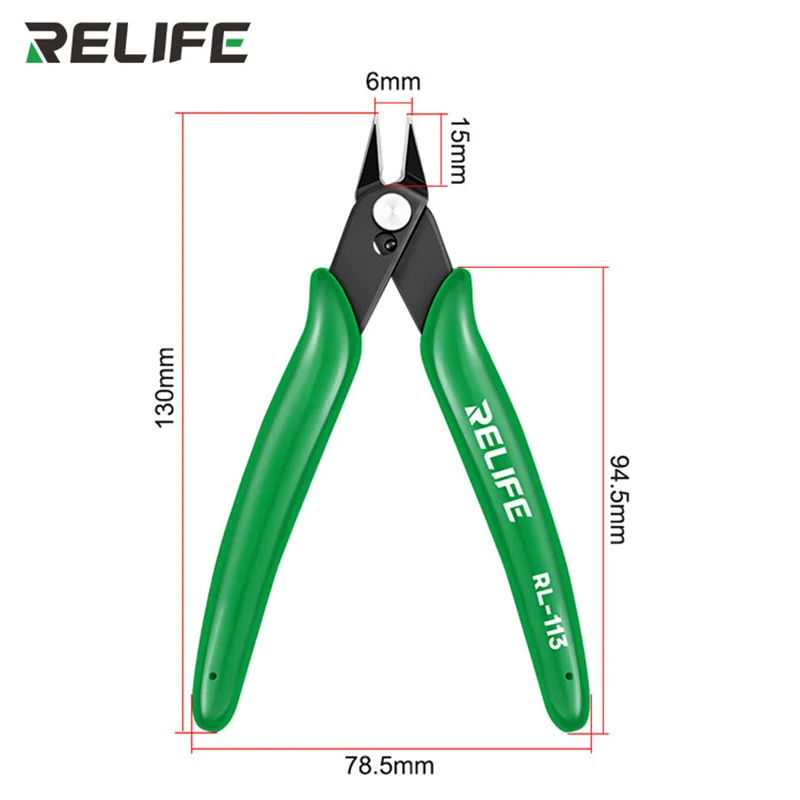 RELIFE RL-113  Multi Functional Wire Diagonal Pliers for Mobile Phone Repair High Hardness Electronic Cable Cutting Hand Tools