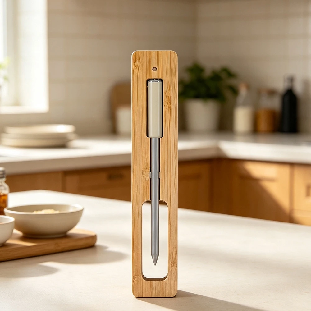 Stainless Steel Insertion Probe Thermometer Compatible with 15 for Real Time Food Safety Monitoring and Cooking Optimization