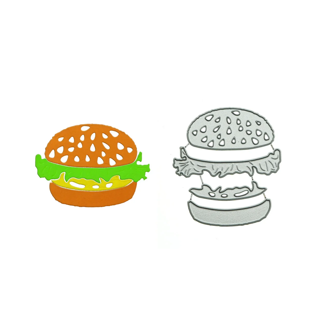 Funny Metal Cutting Die Paper Piecing Hamburger Pattern Punch Stencil Clipart Decorating Handmade Invitation Greeting Card