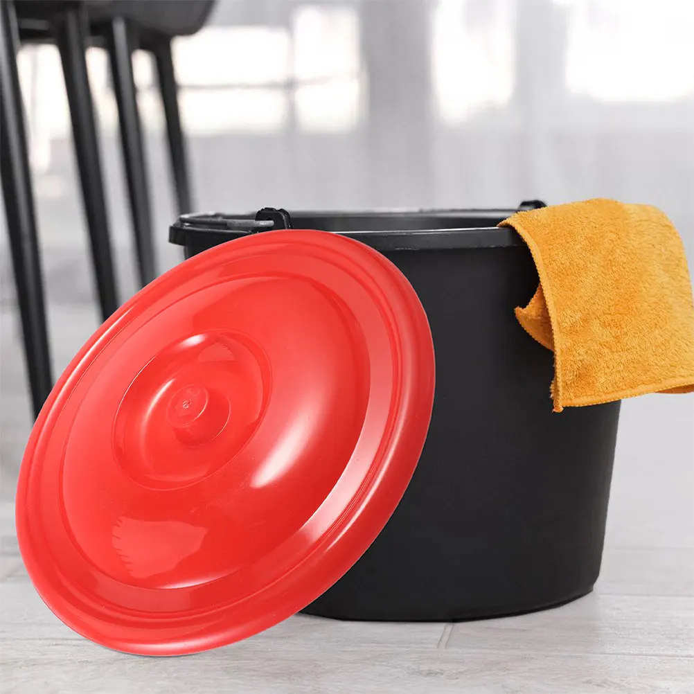 

2Pcs Bucket Plastic Sealed Water Trash Can Covers Easy Bin Cover Home Office Metal Trash Can Lid Factory Use