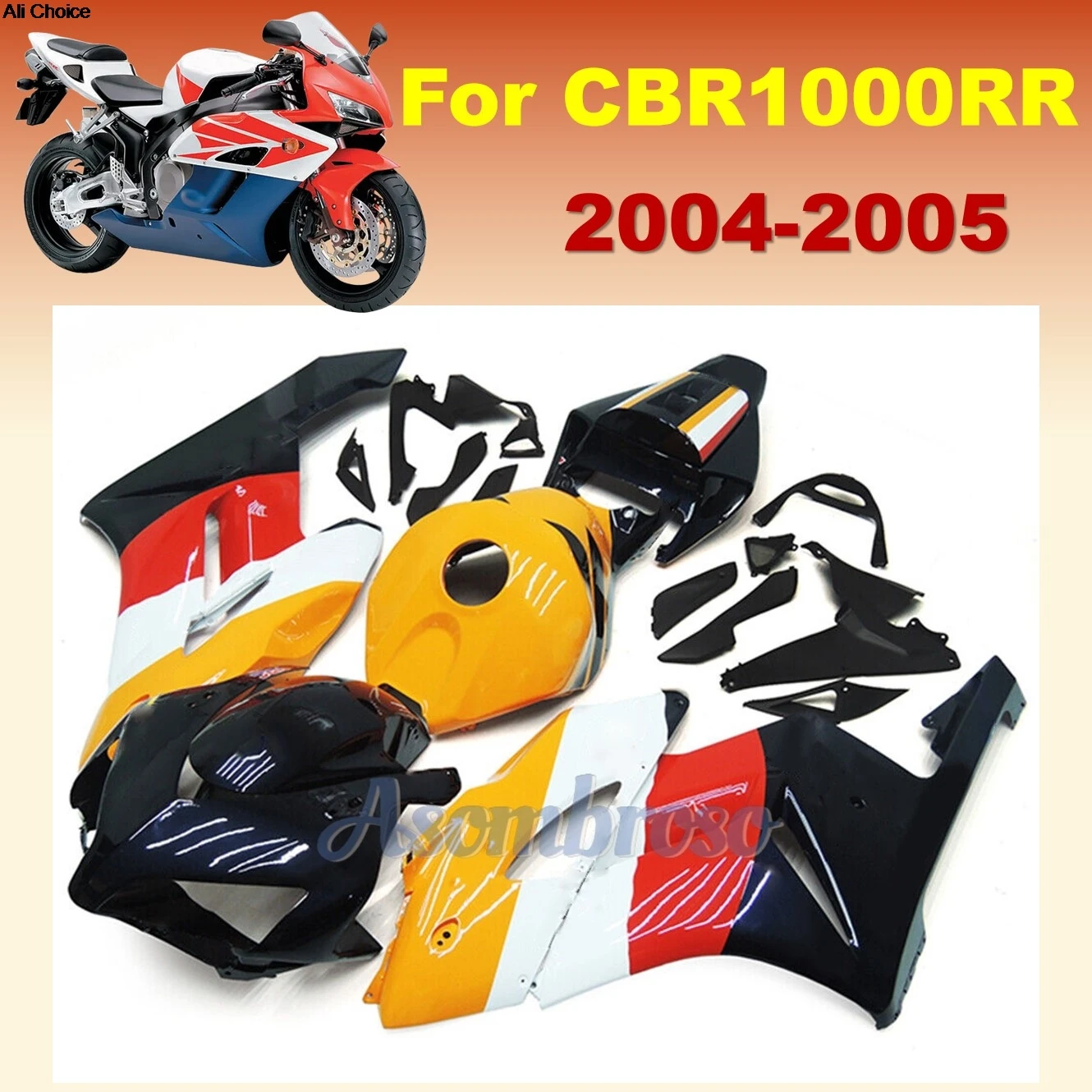 

Classic style Fairing kit For CBR1000RR 2004 2005 CBR-1000RR 04 05 orange black bodywork shell
