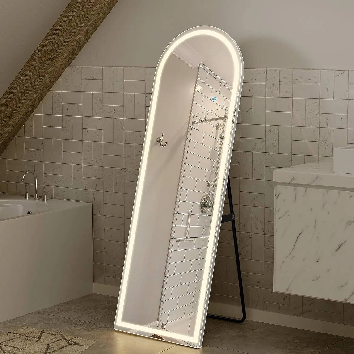 Arched Full Length Mirror with LED Lights, 60