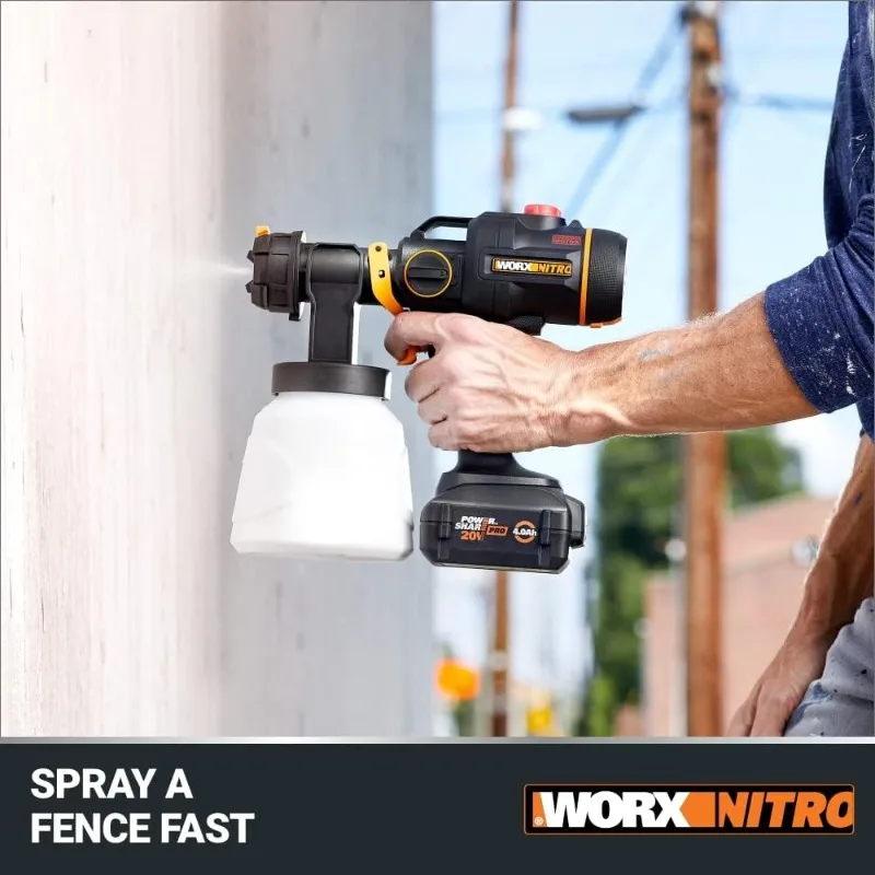 WORX NITRO 20V Cordless Paint Sprayer Power Share with Brushless Motor