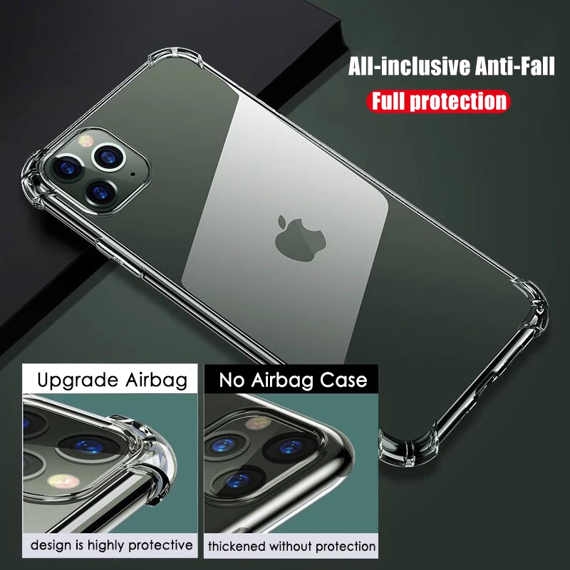 Protect Luxury Shockproof  Case For iPhone 15 14 13 11 12 Pro 7 8 6 6S Plus X XS Max XR Transparent Protection Back Full Cover