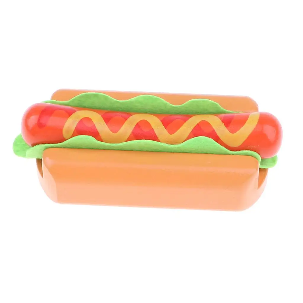 Wooden Mini Simulation Hot Dog Fast Food Playing Kids / Baby