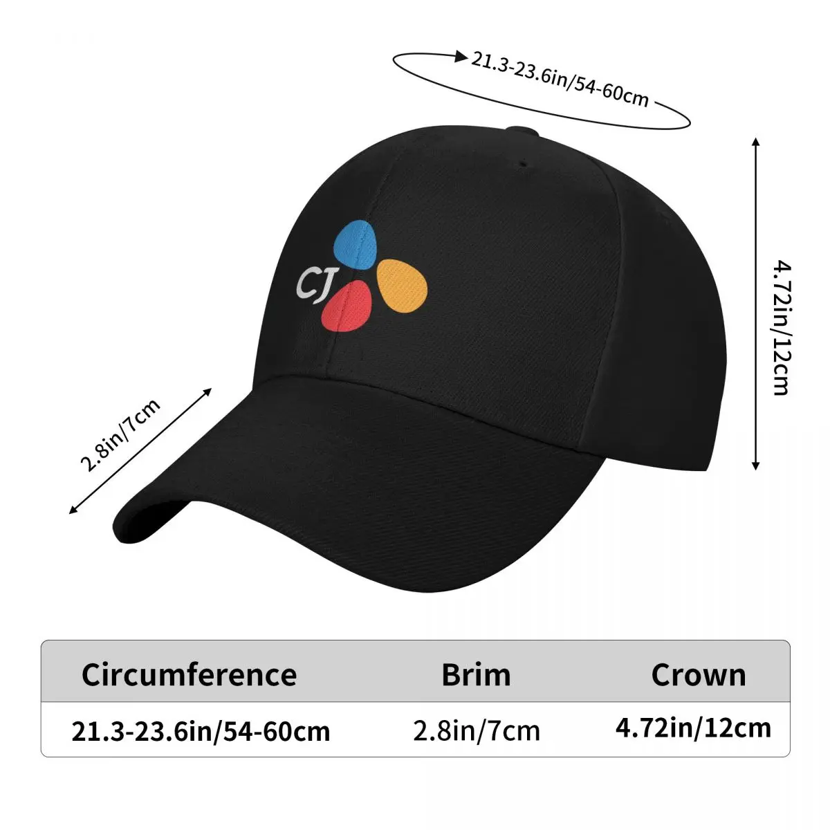 CJ Entertainment Logo Cap Fashion Casual Baseball Caps Adjustable Hat Hip Hop Summer Unisex Baseball Hats