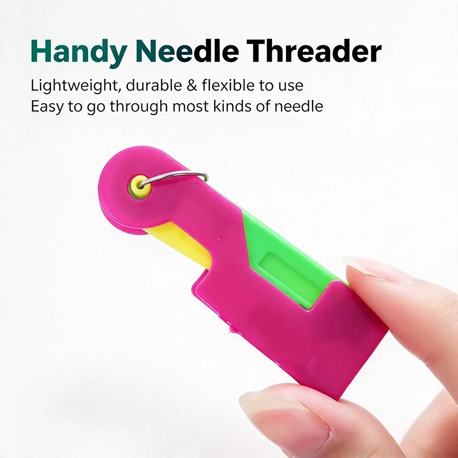 2Pcs Automatic Needle Threader Tool-One-Touch Operation, Seniors & Visually-Quick Threading, Ideal Gift for Low Vision