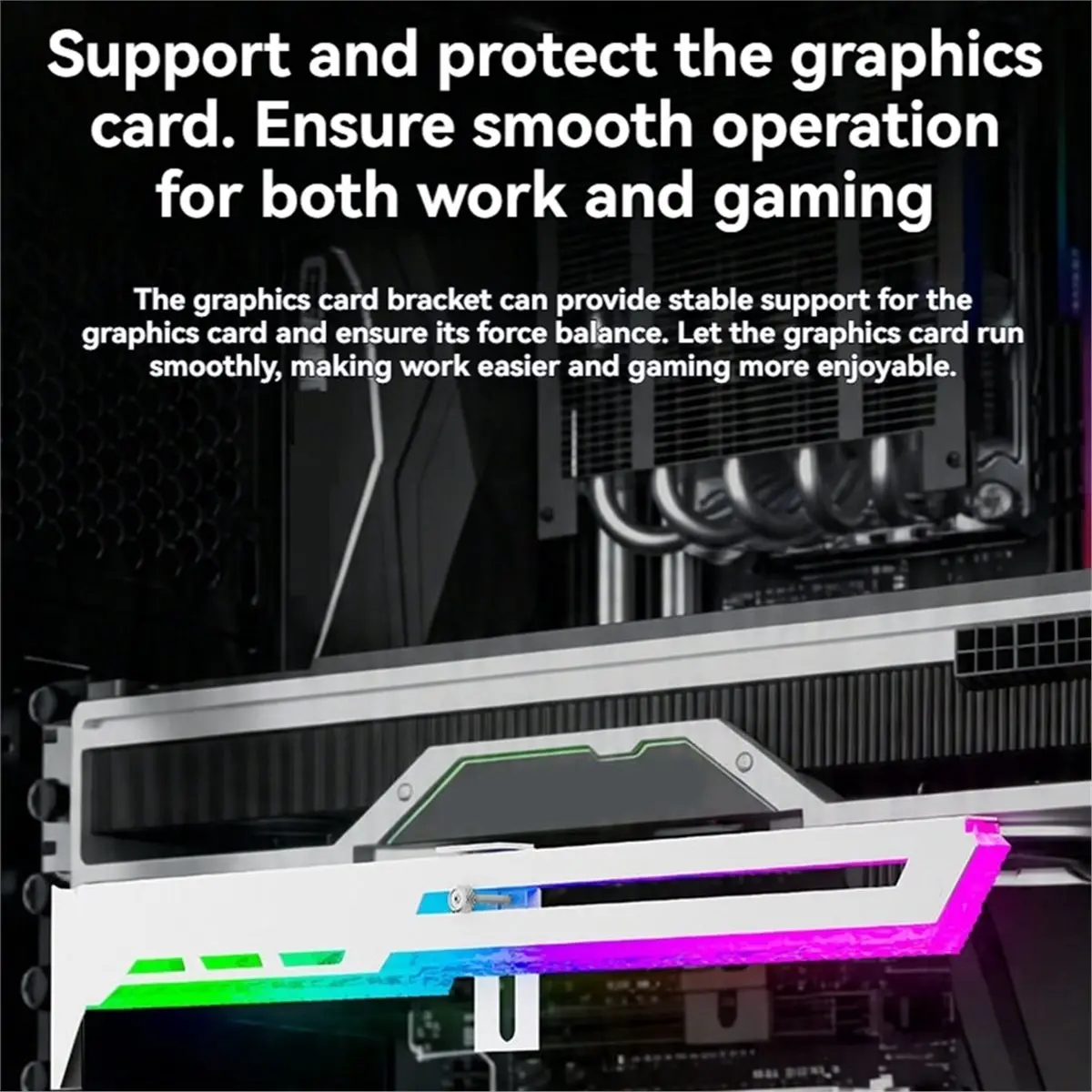 useful ARGB 5V 3PIN Graphics Card Bracket Adjustable ARGB AURA SYNC Computer Graphics Card GPU Bracket Stable Support Black