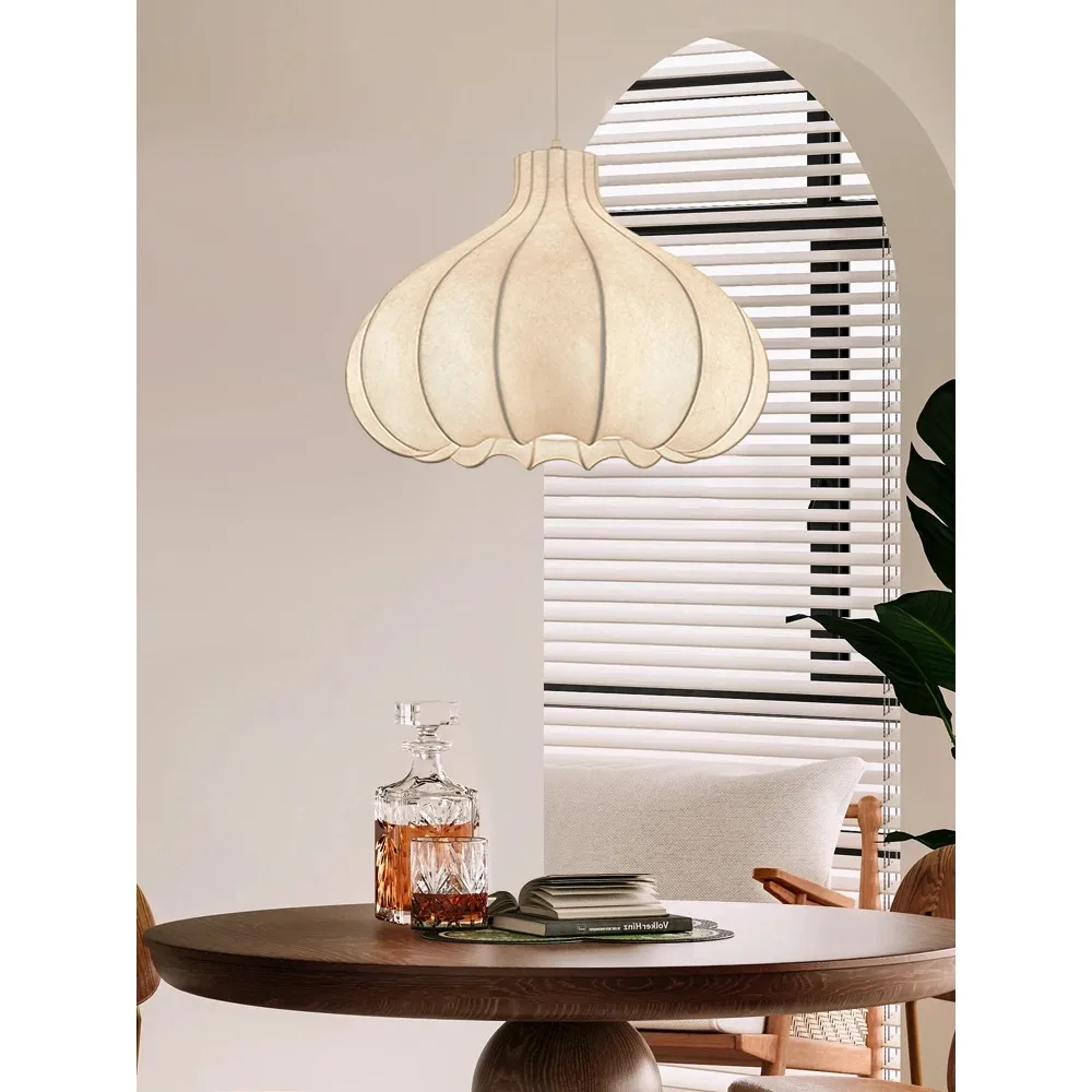 Japanese Sabi Onion Silk Wabi Pendant Lights French Cream Style Dining Room Kitchen Chandelier Lighting Bedroom Lamps Fixtures