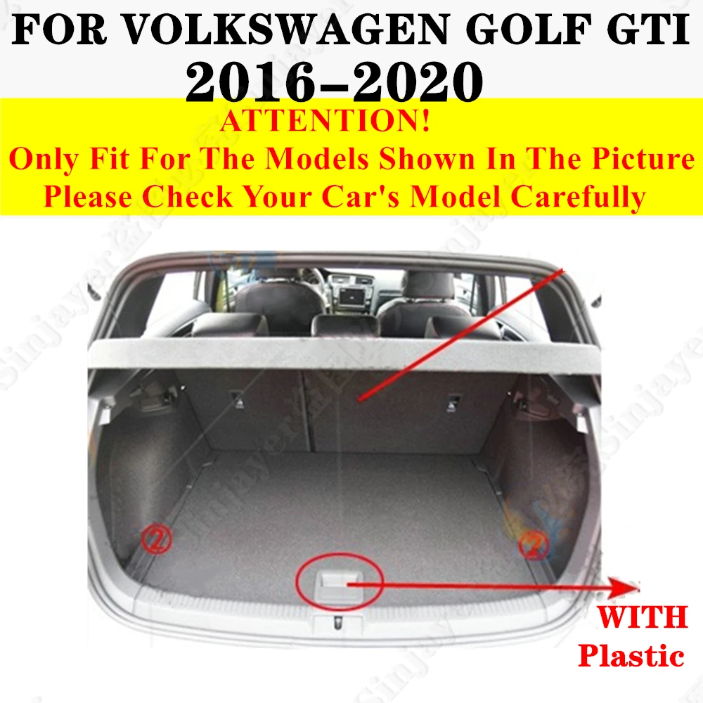 Car Trunk Mat For Volkswagen VW Golf GTI 2020 2019 2018 2017 2016 Rear Cargo Liner Tail Boot Tray luggage Pad Auto Carpet Parts